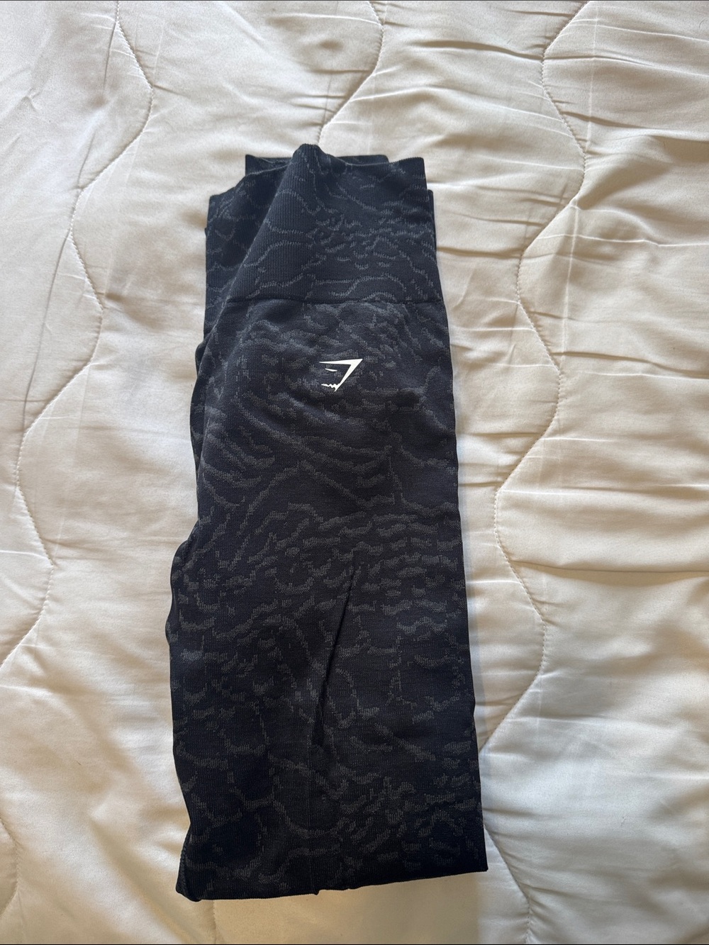 Gymshark Black Subtle Animal-Texture High-Rise Leggings